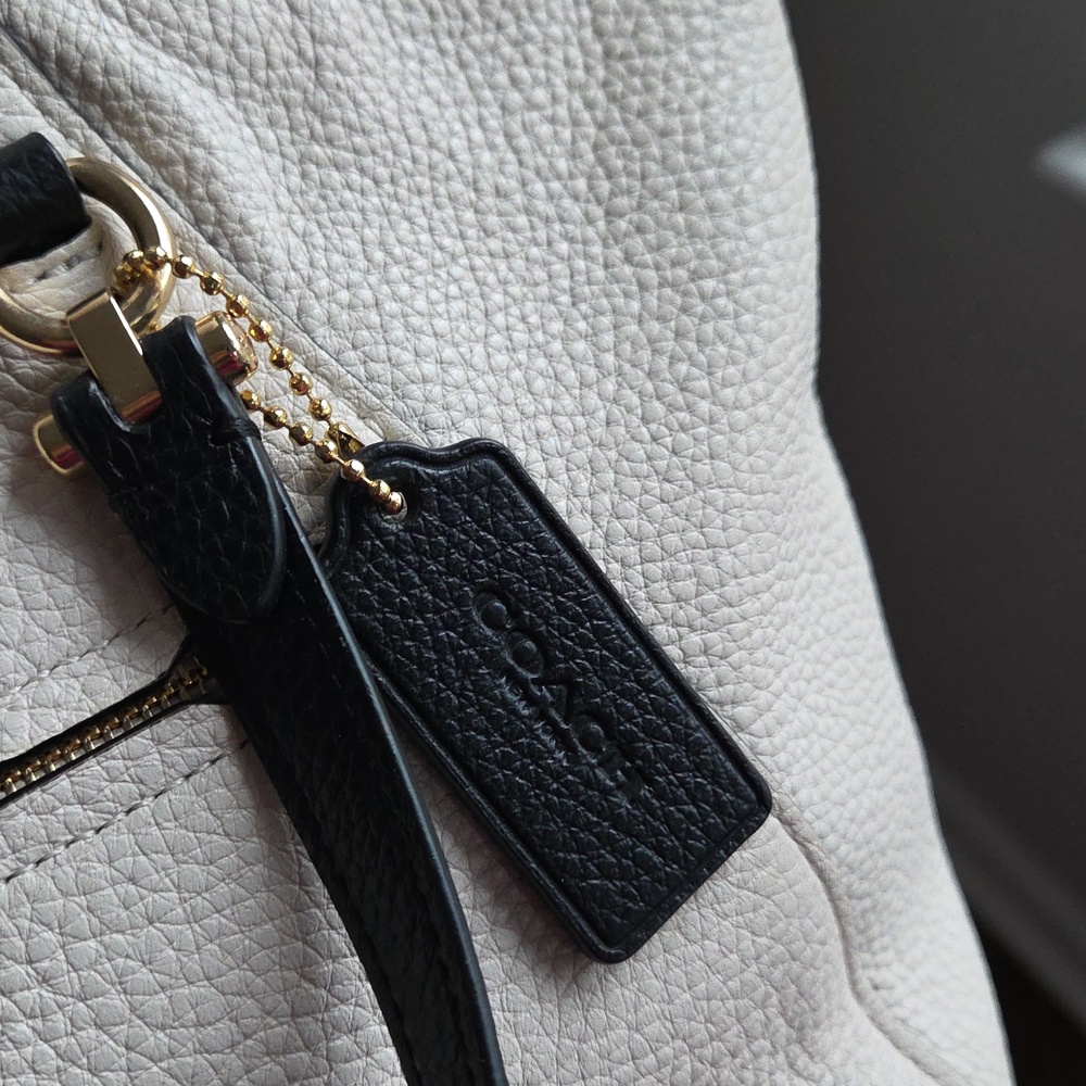 COACH Chalk & Black Prairie Leather Crossbody Bag - Picture 6 of 14